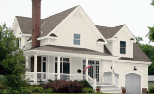 white siding and trim gives a classic feel