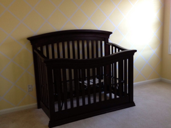 A lattice pattern makes a great design for a nursery wall.